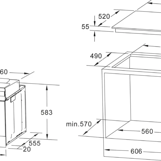Küchenzeile Leer Breite 240 cm – Bild 3