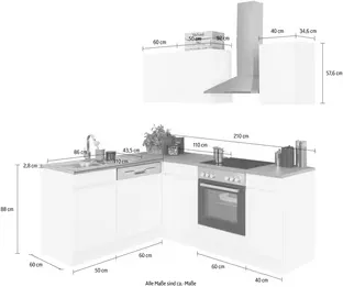Eckküche „Roth" von OPTIFIT – Minimalistisches Design – Bild 4