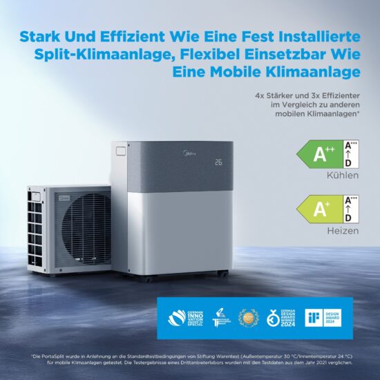 Split-Klimaanlage Midea PortaSplit 12000 BTU – Flexible Ganzjahreslösung mit smarter Inverter – Bild 3