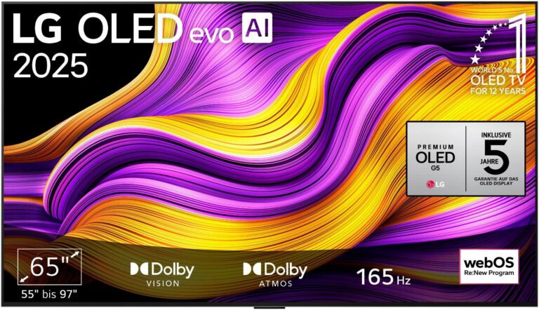 Fernseher LG OLED evo G5 65 Zoll – 4K OLED AI TV