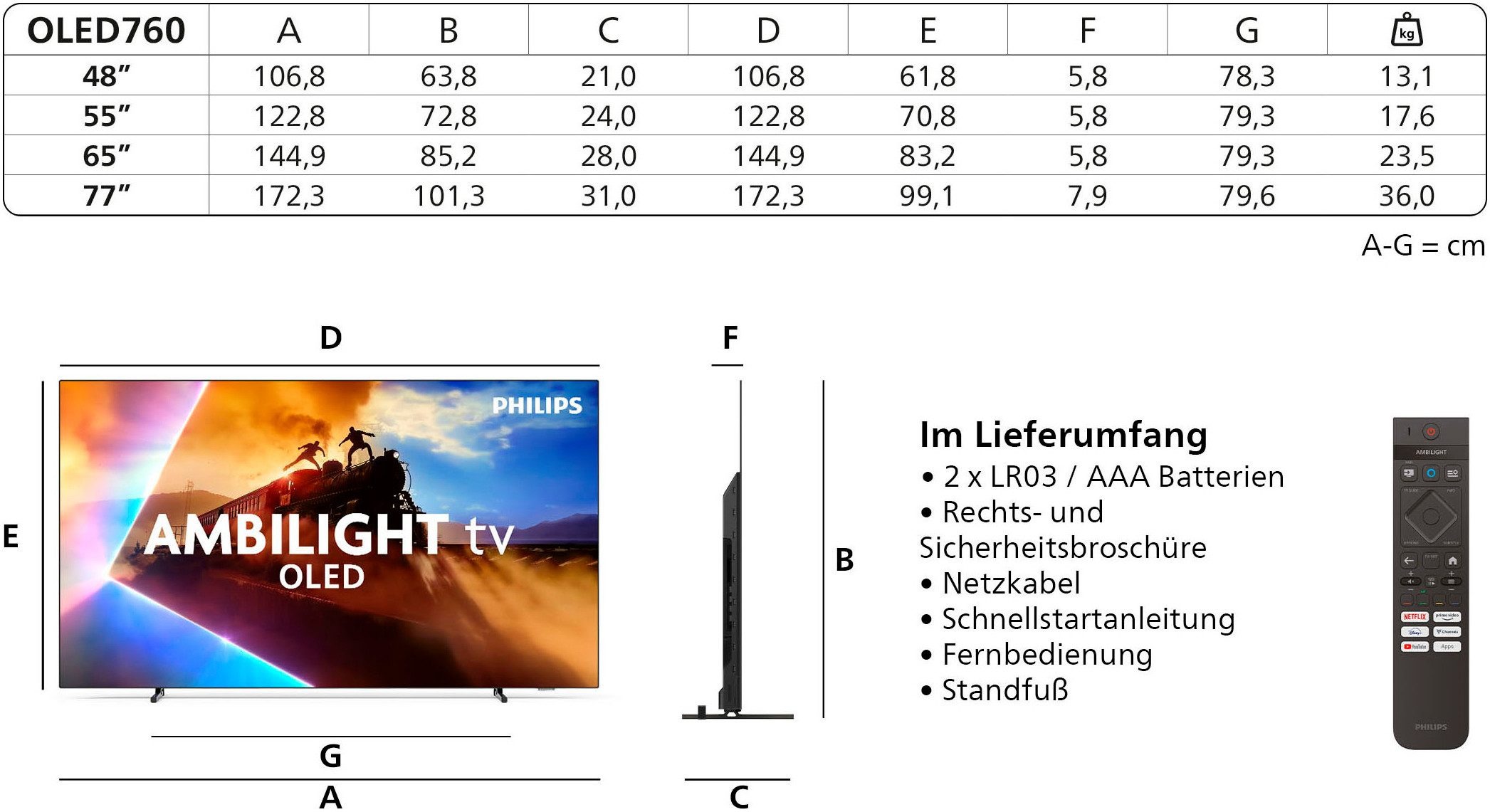 Fernseher Philips 77OLED760/12 – 77 Zoll 4K OLED Smart TV – Bild 6