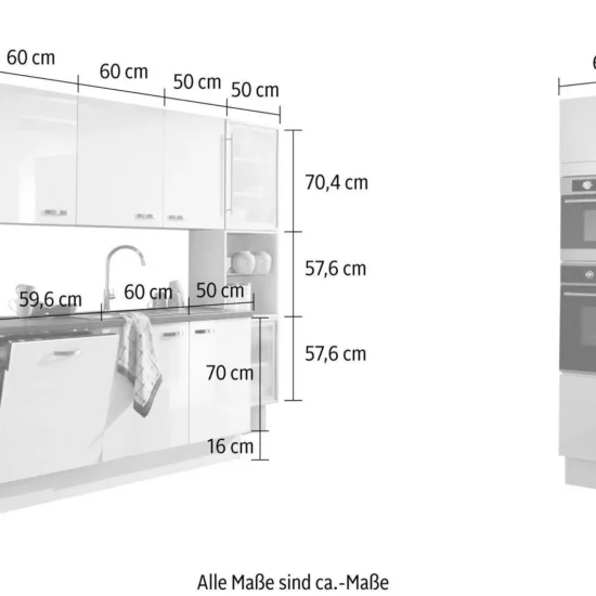 Küchenzeile KS-Cara mit Vollauszügen und Soft-Close-Funktion, Breite 480 cm – Bild 5
