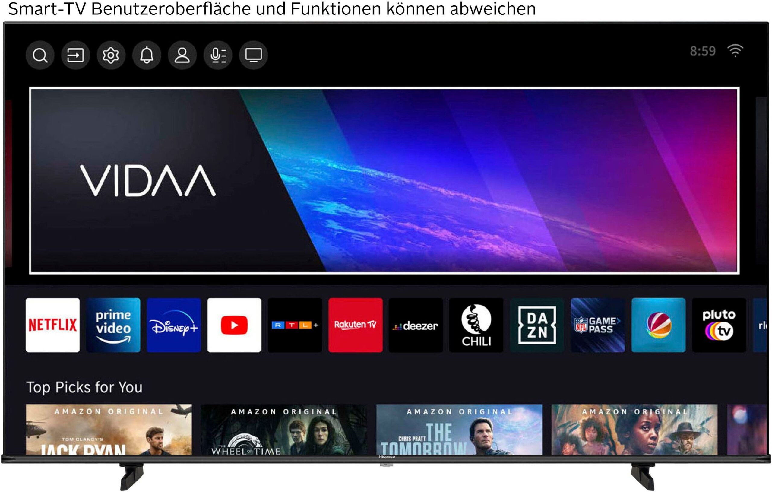 Hisense E77Q – 4K UHD QLED Smart TV mit Quantum Dot Colour, Dolby Vision, – Bild 3