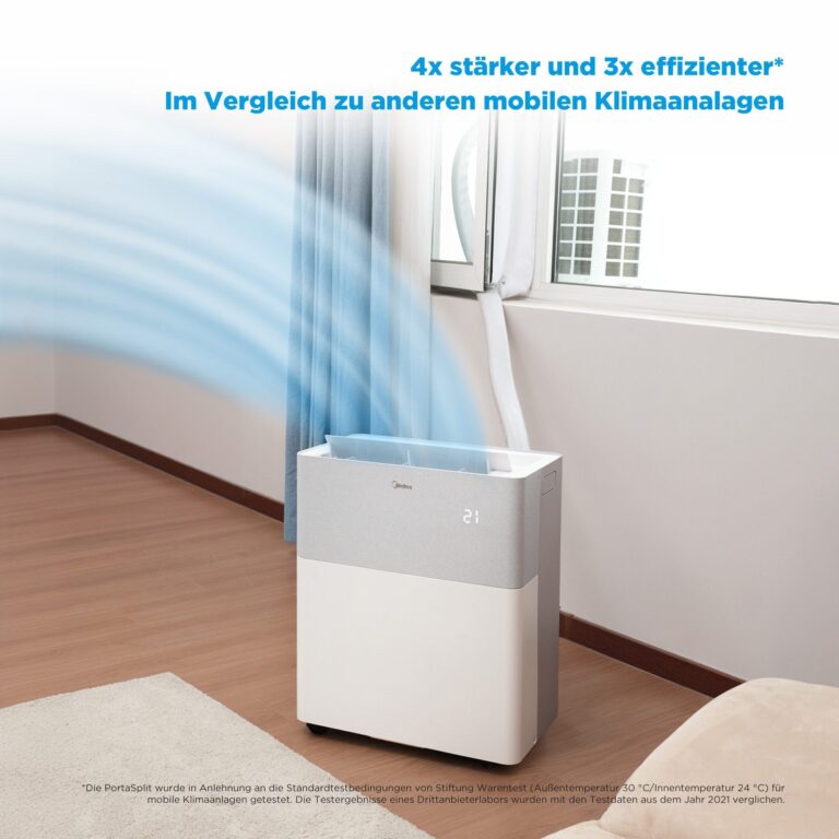 Split-Klimaanlage Midea PortaSplit 8000 BTU – Plug-and-Play Klimakomfort ohne Bohren