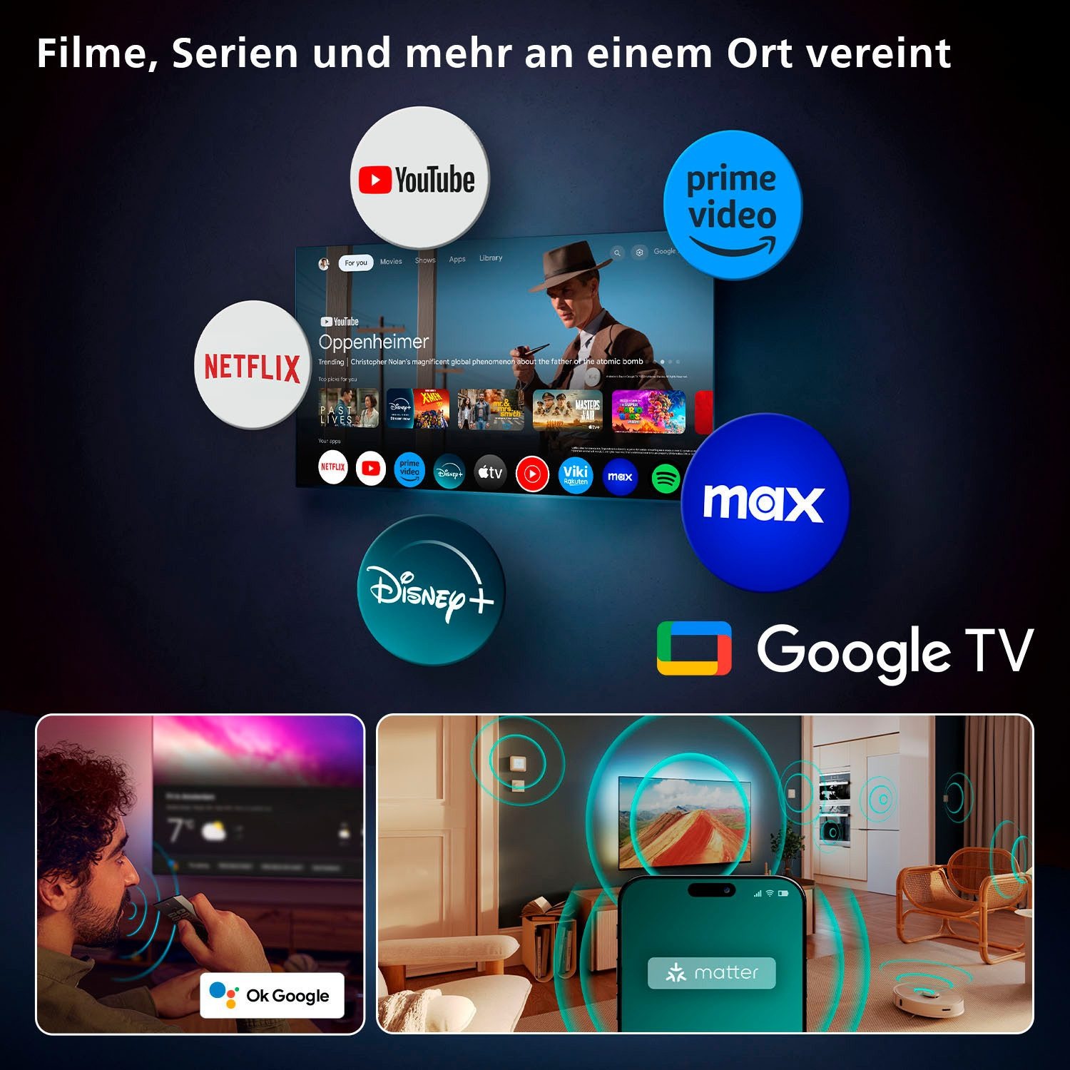 Fernseher Philips OLED950 – 4K OLED+ Smart TV mit 4-seitigem Ambilight – Bild 6