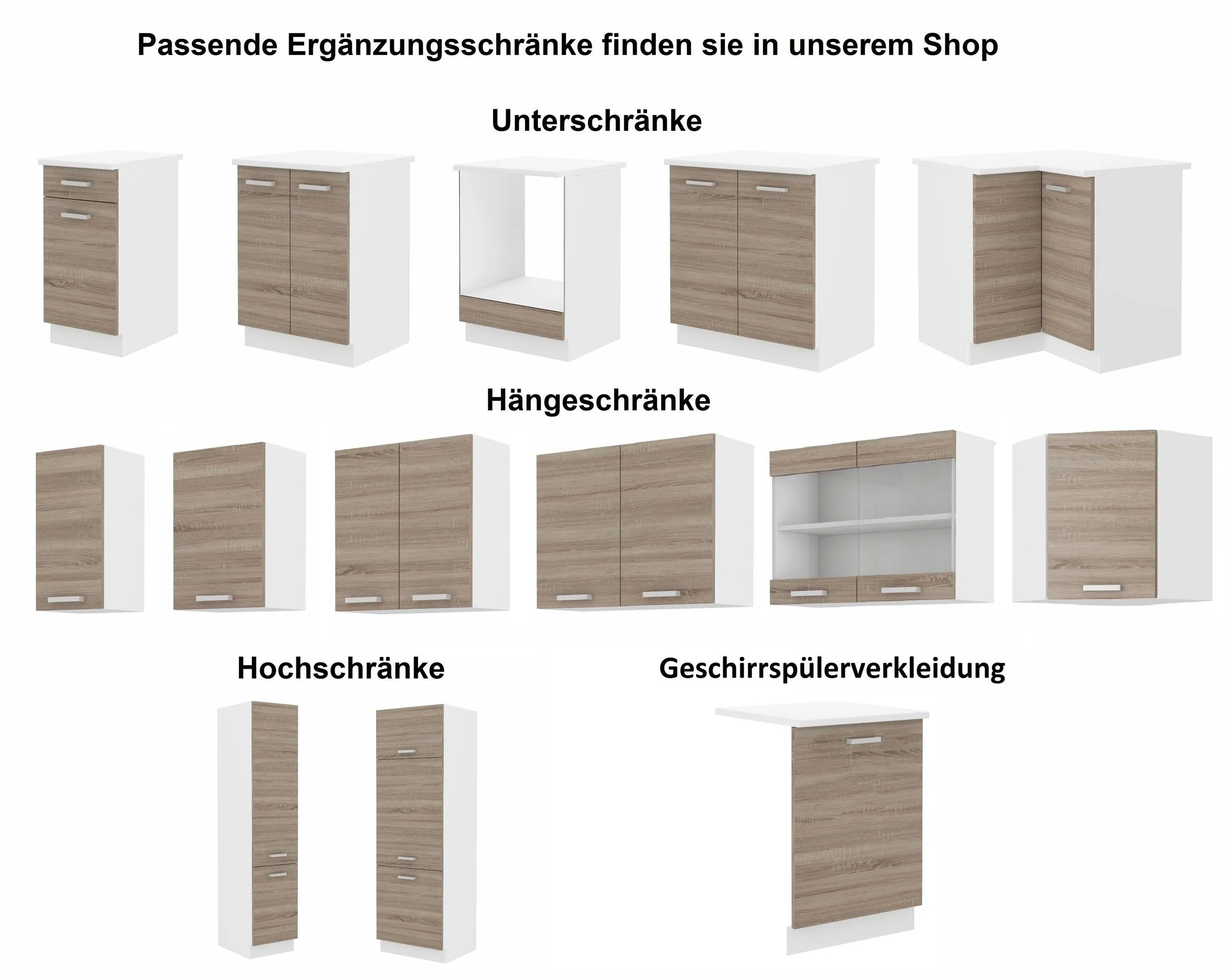 Küchenzeile Dave 240 cm Küchenblock Einbauküche – Bild 2