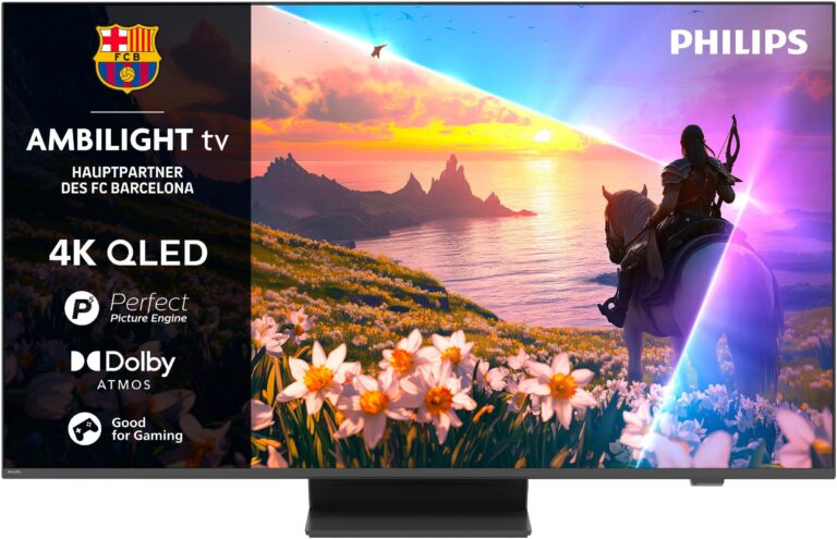 Philips PUS8600 – 3-seitiges Ambilight, QLED mit HDR10+, Dolby Atmos