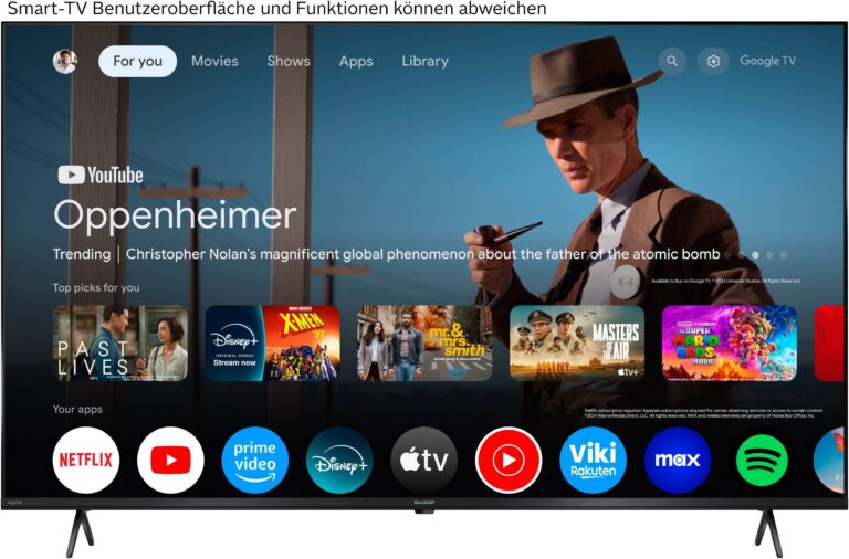 Sharp 4K Ultra HD QLED Google TV – mit QLED großer Farbskala, Dolby Vision HDR