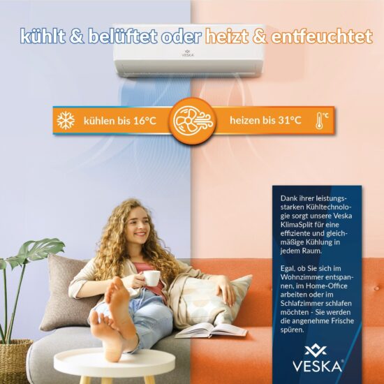 Split-Klimaanlage VESKA® VSK33-12000BTU – Intelligente Klimatisierung – Image 4