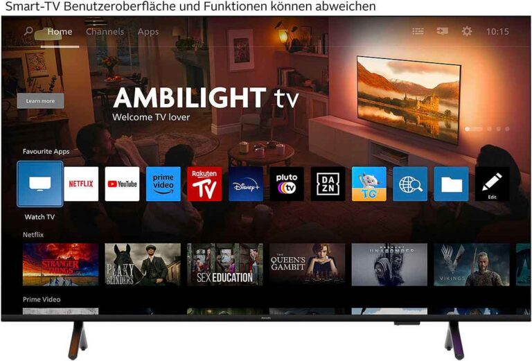Smart TV Philips 75PUS8500/12 – 75 Zoll 4K LED mit 3-seitigem Ambilight,