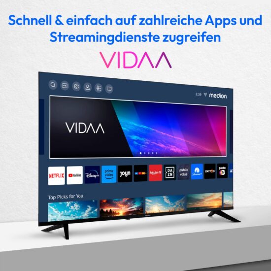 MEDION LIFE X15056 MD33100 – 50 Zoll 4K UHD QLED Smart TV mit HDR10, – Bild 2