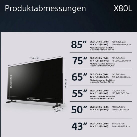 Sony KD-X85L 85 Zoll 4K Ultra HD Smart Google TV – mit Triluminos Pro, X1-Prozessor – Bild 2