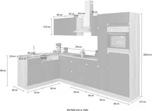 Eckküche „Roth" von OPTIFIT – Griffloses Design – Bild 4