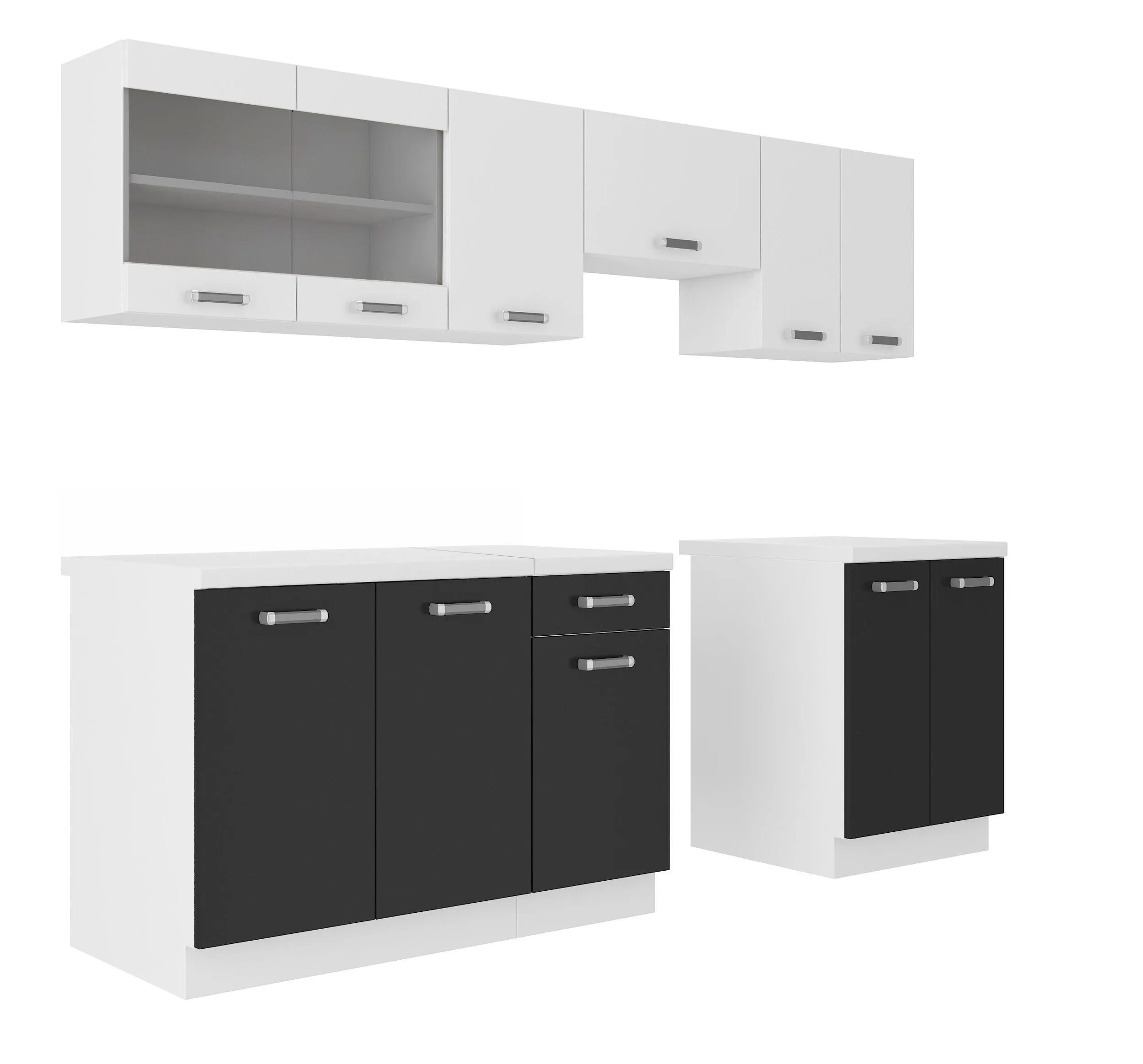 Küchenzeile Omega 240 cm – elegantes Schwarz-Weiß-Design – Bild 2