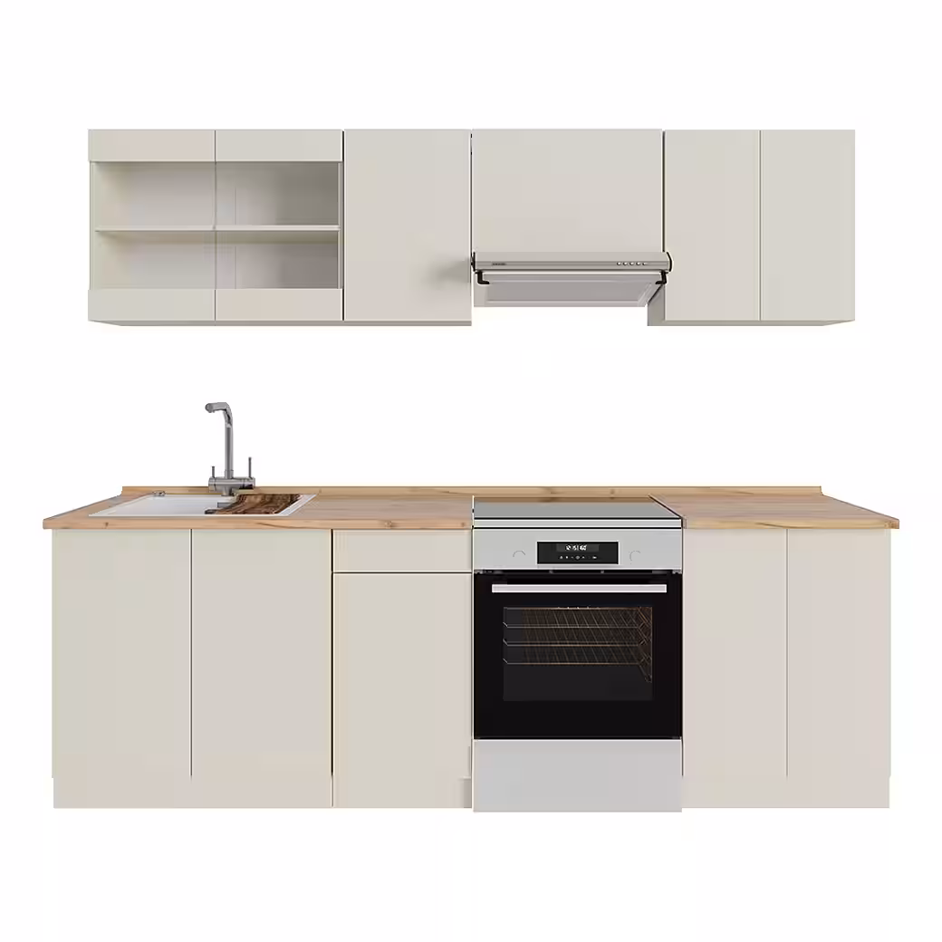 Vicco Küchenzeile Raul, Goldkraft Eiche/Anthrazit/Anthrazit, 240 cm J-Shape – Bild 9