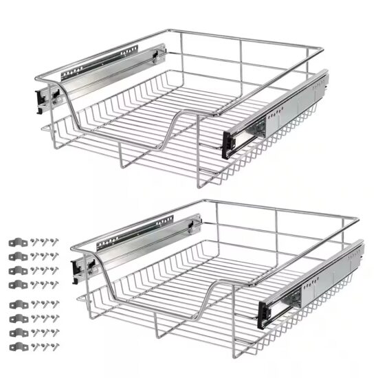 Clanmacy Schublade 2/4/6x 30-60cm Küchenschublade Schrankauszug Teleskopschublade – Bild 2