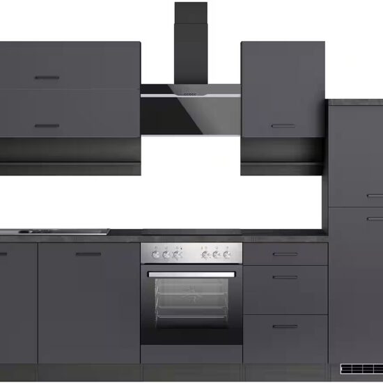 KOCHSTATION Küchenzeile KS-Frieda Breite 280 cm, wahlweise mit E-Geräten, mit 38mm starker Arbeitsplatte – Bild 2