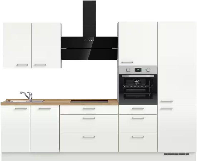 nobilia® Küchenzeile "Laser II", NEU: individuell anpassbar mit gratis Profi-Beratung, vormontiert, 360 cm breit, optional mit verschiedenen E‑Geräte-Sets