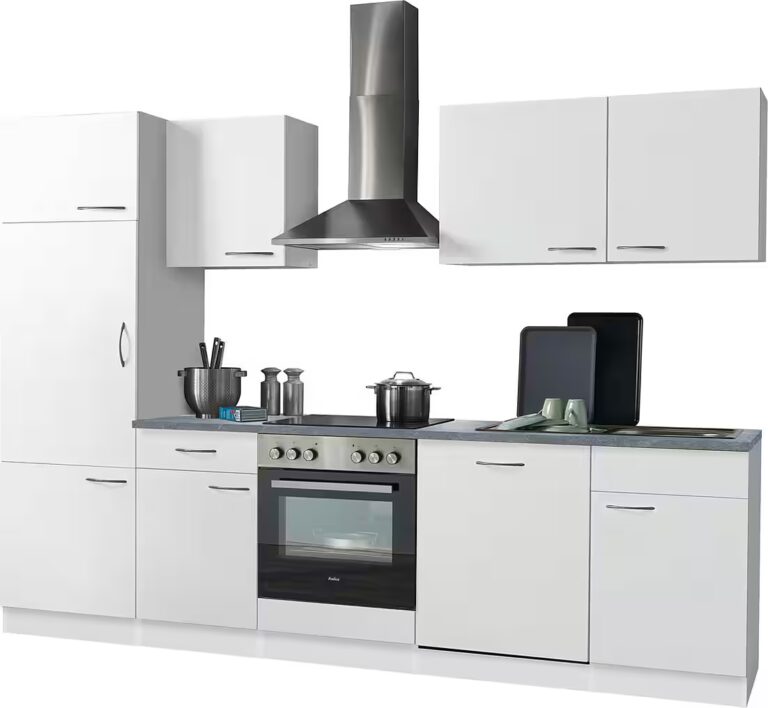 wiho Küchen Küche Kiel, mit E-Geräten, inkl. Geschirrspüler, Breite 280 cm