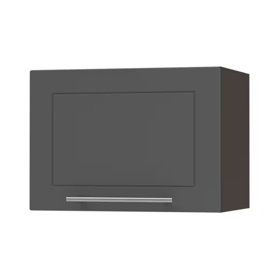 Feldmann-Wohnen Klapphängeschrank Kvantum (W4B/50, 1 Klappe mit Gasdruckdämpfer, innen 1 Fach, 1-St., moderne Matt-Optik, dekorative Fräsungen, B/T/H 50x32,5x36cm) Grau / Weiß Matt – Bild 3