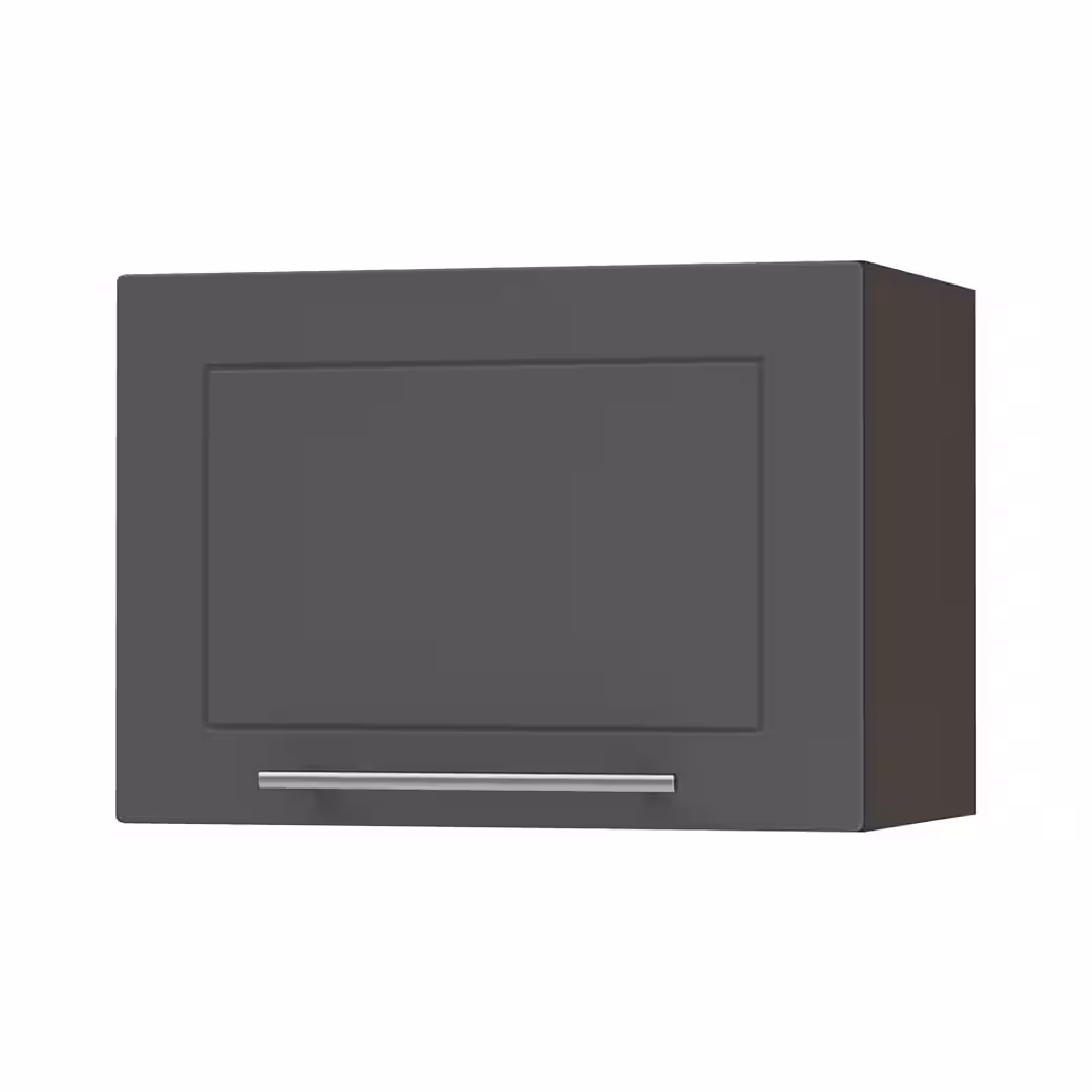 Feldmann-Wohnen Klapphängeschrank Kvantum (W4B/50, 1 Klappe mit Gasdruckdämpfer, innen 1 Fach, 1-St., moderne Matt-Optik, dekorative Fräsungen, B/T/H 50x32,5x36cm) Grau / Weiß Matt – Bild 3