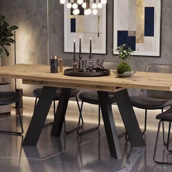 Vicco Esstisch Goldamo, Schwarz, 160-200 x 90 cm Ausziehbar (1-St) – Bild 3