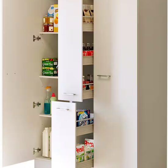 Flex-Well Mehrzweckschrank-Set LUCCA, 3-teilig, Hauswirtschaftsraum oder Küche..., Breite 130 cm, (Komplett-Set, 3-St., bestehend aus: 2 Vorratsschränken und 1 Auszugsschrank), Kombination aus 2 Vorratsschränken und 1 Auszugsschrank – Bild 2