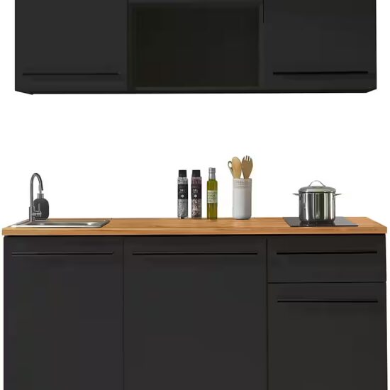 BASIC by Balculina Pantryküche Jazz Singleküche, Breite 160 cm, wahlweise mit E-Geräten und Mikrowelle – Bild 2