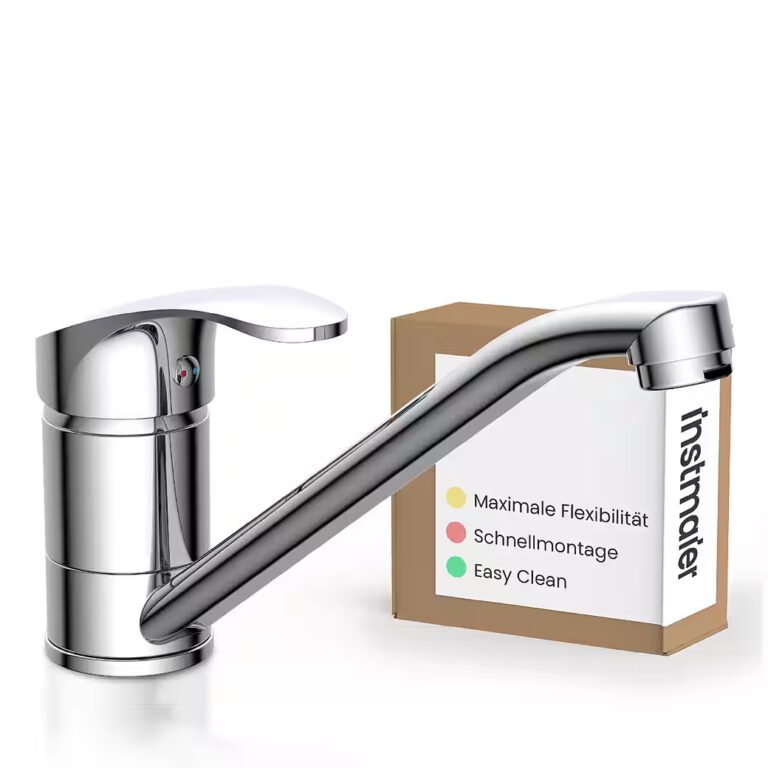instmaier Spültischarmatur Vera Wasserhahn für Küche, Einhebelmischer Chrom Trendfarbe Schwarz Matt, Hochdruck
