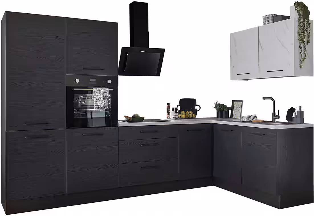 BASIC by Balculina Winkelküche Yorki, Stellmaße B/T 320x175/60 cm, wahlweise mit E-Geräten – Bild 1