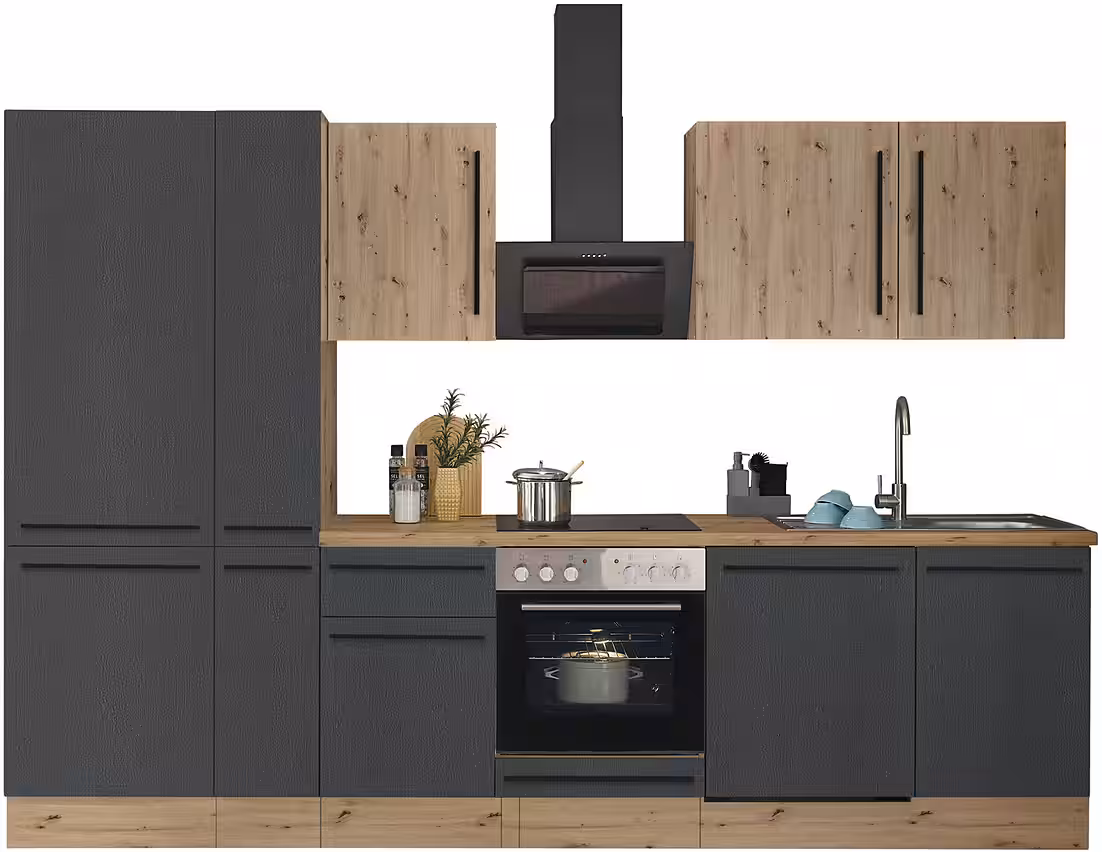 KOCHSTATION Küchenzeile Florida, Breite 310 cm, wahlweise mit E-Geräten,Softclose für Türen/Schubkästen – Image 5