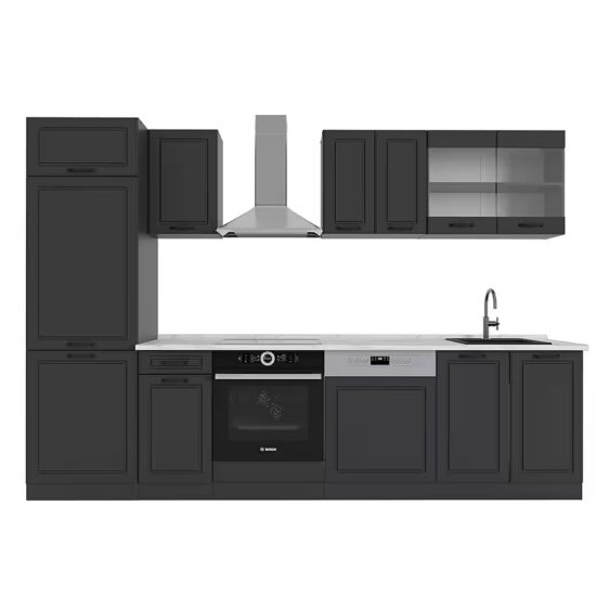 Vicco Küchenzeile R-Line, Anthrazit Landhaus/Anthrazit, 300 cm, AP Marmor – Bild 4