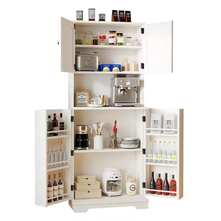 oyajia Sideboard Modernes Küchenschrank, mit 6 Türablagen (Anrichte und Aufbewahrungsschrank mit verstellbaren Regalen)