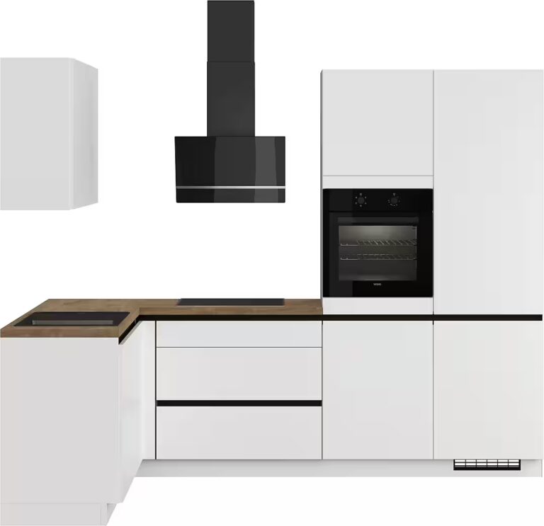 IMPULS KÜCHEN Winkelküche "Dublin", Anti Fingerprint Oberfläche, Schubkästen mit Soft-Close, vormontiert, wahlweise mit E-Geräten, mit Vollauszug, Breite 460 cm
