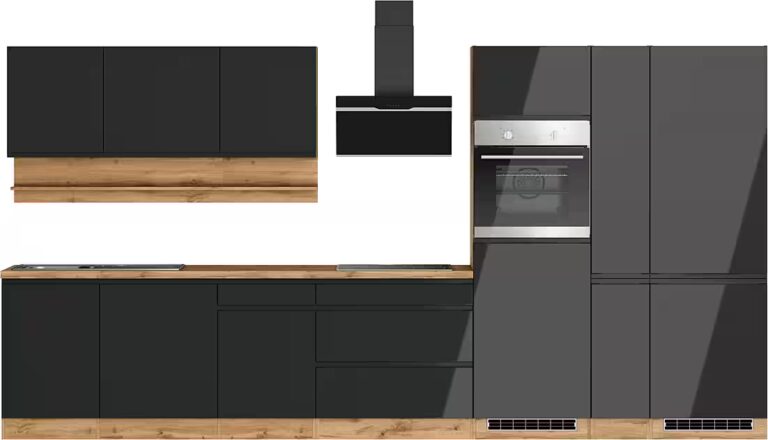 KOCHSTATION Küchenzeile KS-Virginia,neu in verbesserter Ausführung, Breite 390 cm, Soft-Close, mit Glaskeramik-oder Induktionskochfeld