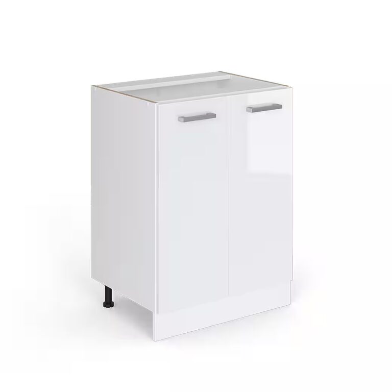 Vicco Unterschrank R-Line, Weiß Hochglanz/Weiß, 60 cm ohne Arbeitsplatte (1-St)