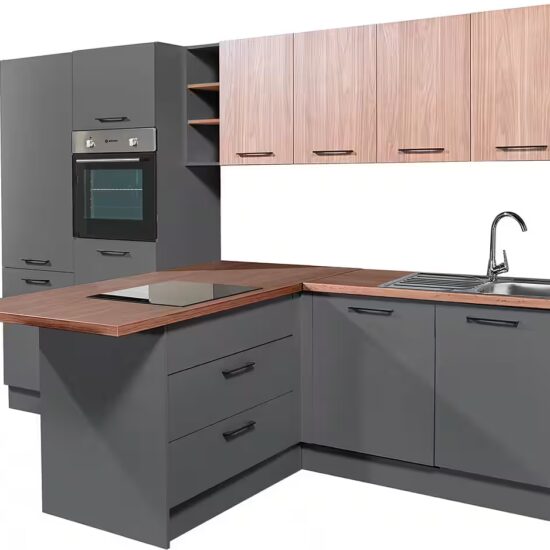 BASIC by Balculina Küchenzeile Girona B/H/T 325x211x200 cm, Breite 325cm, wahlweise mit E-Geräte, Softclose – Bild 3