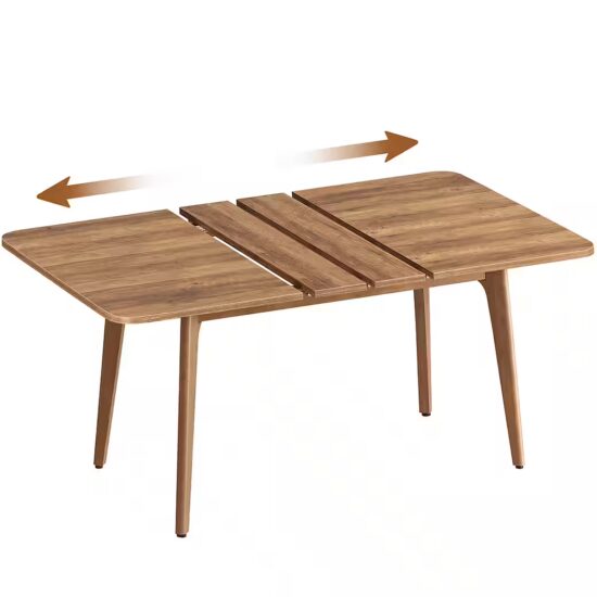 VASAGLE Esstisch Ausziehbarer Ess- und Küchentisch, mit erweiterbarer Tischplatte, 120 kg belastbar, schlichtes Design – Bild 2