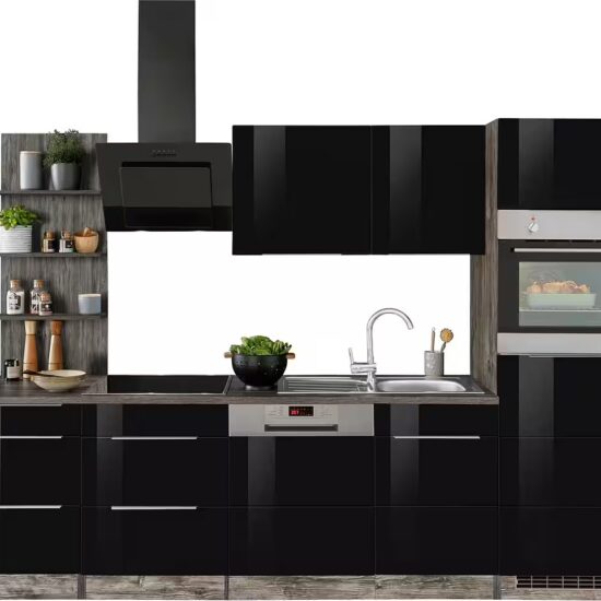 KOCHSTATION Küchenzeile KS-Brindisi Breite 280 cm, wahlweise mit E-Geräten und Induktion, mit MDF-Fronten und Regal – Bild 3