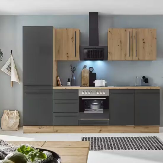 KOCHSTATION Küchenzeile KS-Florida mit 38mm starker Arbeitsplatte, Breite 270 cm, wahlweise mit E-Geräten, Soft-Close-Funktion – Bild 2