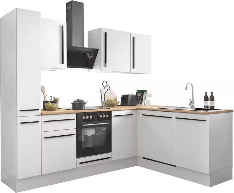 BASIC by Balculina Winkelküche Denver, Küche BxHxT 250/115 x 211 x 60, Breite 250 cm, wahlweise mit E-Geräten und Induktion