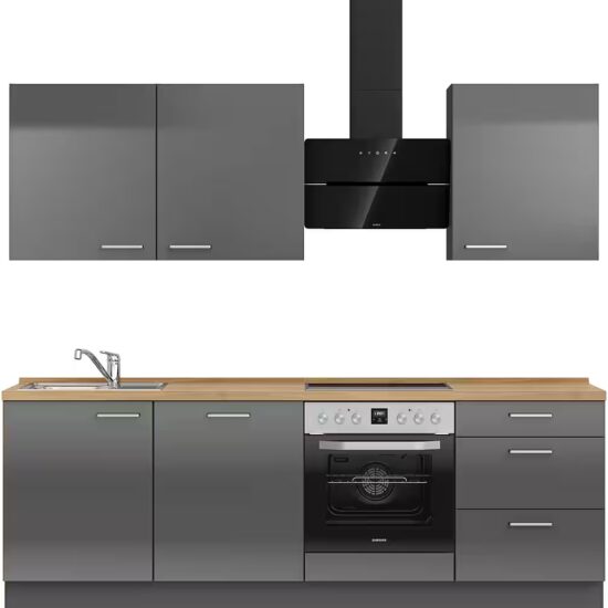 nobilia® Küchenzeile "Flash II", NEU: individuell anpassbar mit gratis Profi-Beratung, vormontiert, Breite 240 cm, Ausrichtung wählbar, wahlw. mit E-Geräten – Bild 2