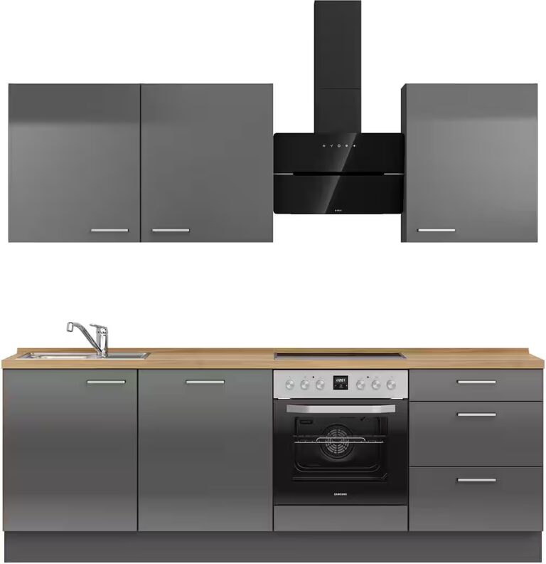 nobilia® Küchenzeile "Flash II", NEU: individuell anpassbar mit gratis Profi-Beratung, vormontiert, Breite 240 cm, Ausrichtung wählbar, wahlw. mit E-Geräten