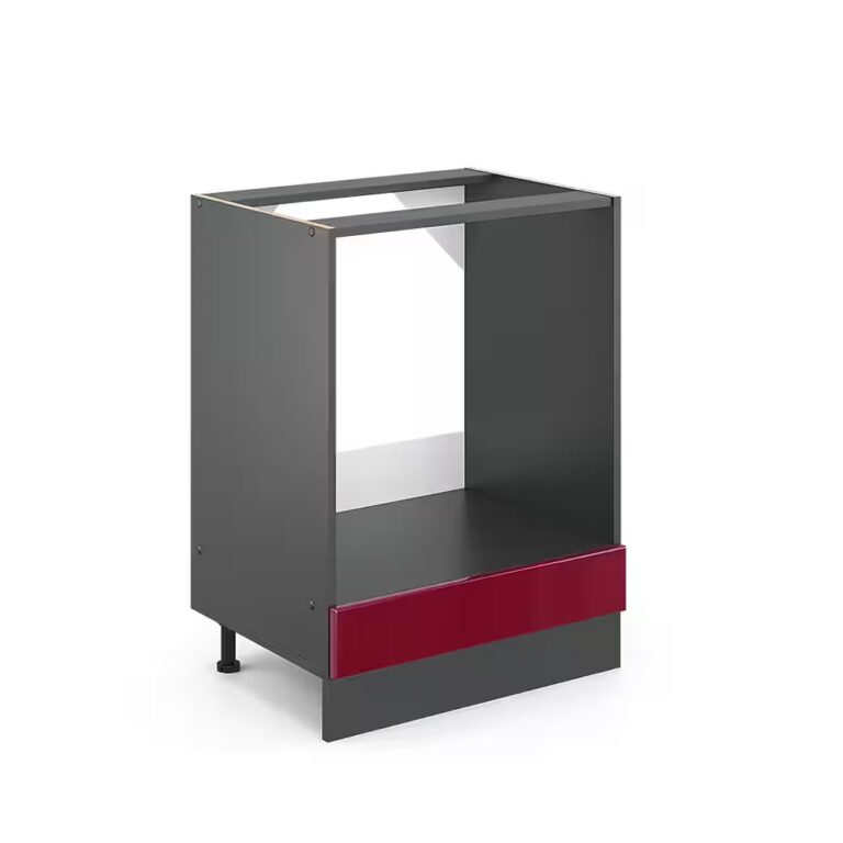 Vicco Herdumbauschrank R-Line, Schwarz Hochglanz/Anthrazit, 60 cm ohne Arbeitsplatte (1-St)