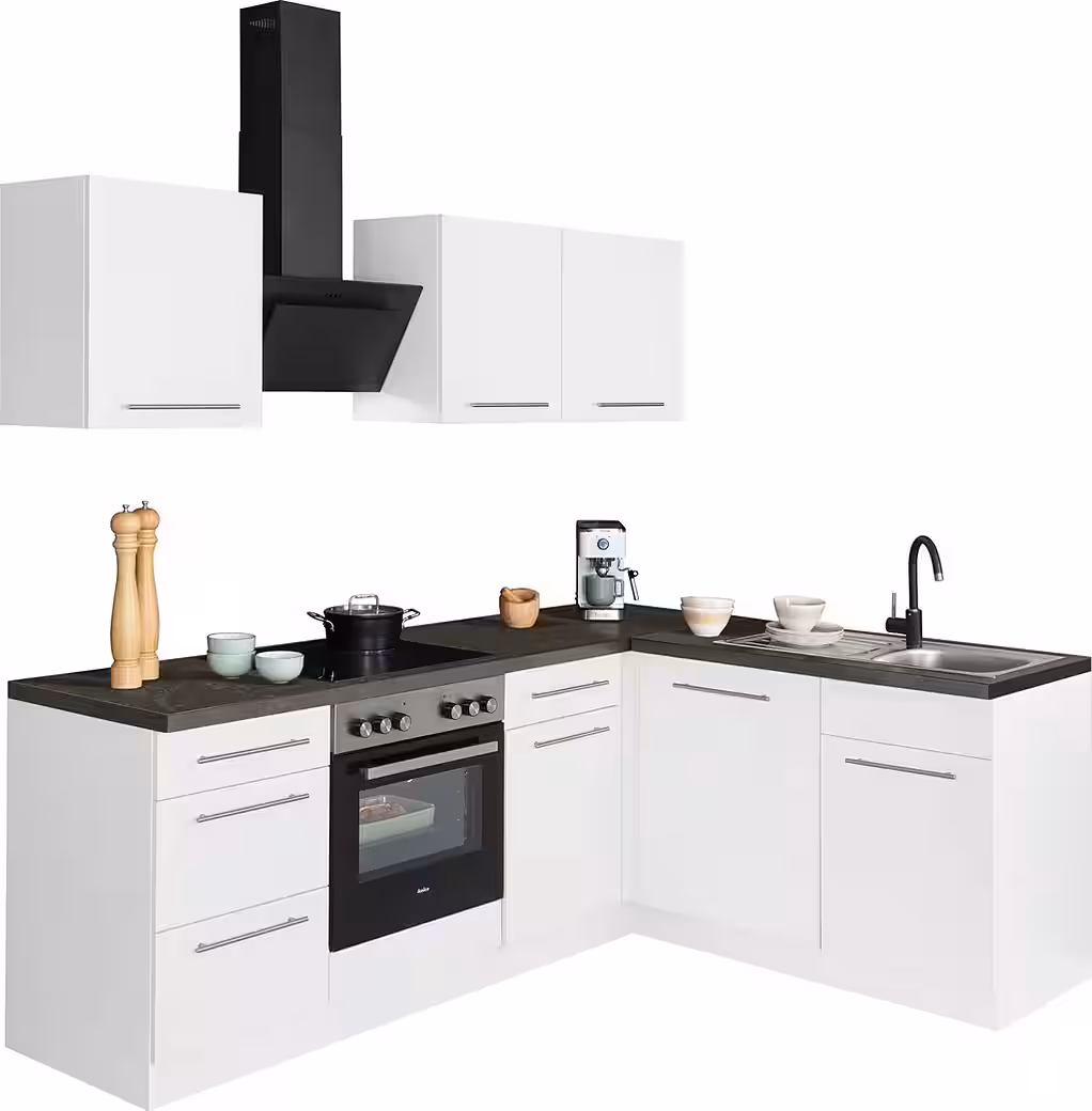 wiho Küchen Winkelküche Unna, mit E-Geräten, Stellbreite 220 x 170 cm – Bild 3