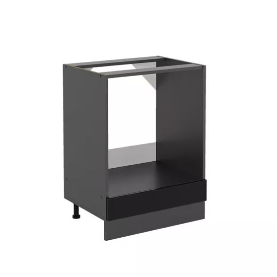 Vicco Herdumbauschrank R-Line, Schwarz Hochglanz/Anthrazit, 60 cm ohne Arbeitsplatte (1-St) – Bild 2