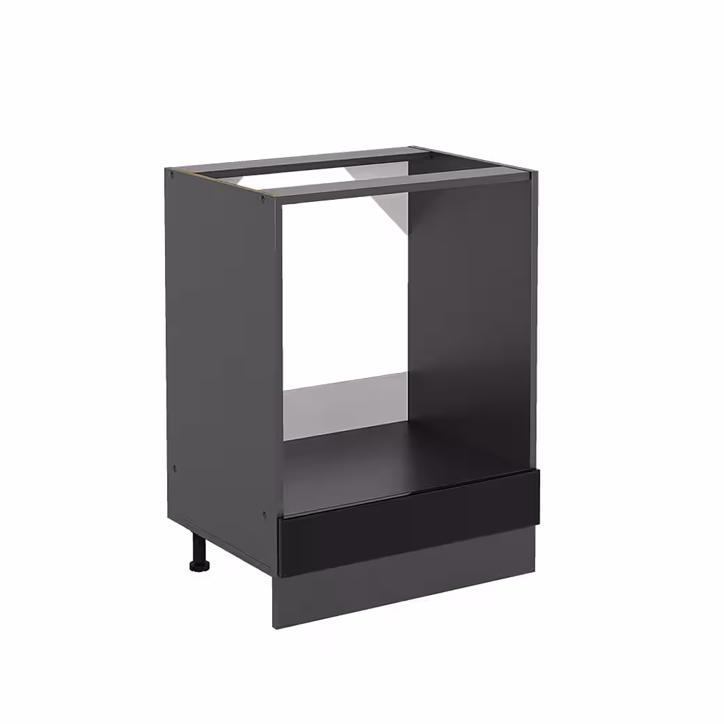 Vicco Herdumbauschrank R-Line, Schwarz Hochglanz/Anthrazit, 60 cm ohne Arbeitsplatte (1-St) – Bild 2