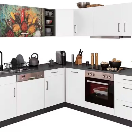KOCHSTATION Küchenzeile KS-Paris – Küchen mit einzigartigen Fotomotiven auf den Fronten, Stellbreite 220/220 cm, wahlweise mit E-Geräten, mit Motivdruck – Bild 2