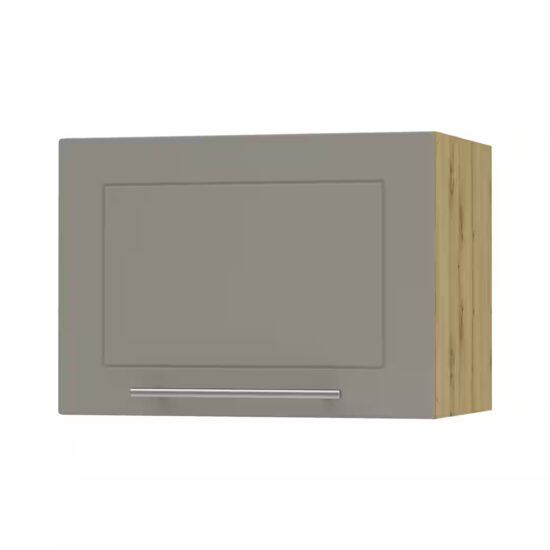 Feldmann-Wohnen Klapphängeschrank Kvantum (W4B/50, 1 Klappe mit Gasdruckdämpfer, innen 1 Fach, 1-St., moderne Matt-Optik, dekorative Fräsungen, B/T/H 50x32,5x36cm) Grau / Weiß Matt – Bild 2
