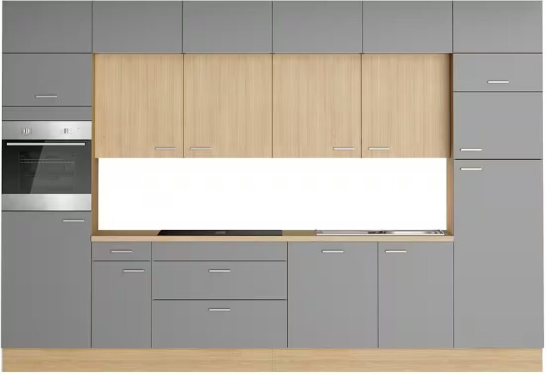 KOCHSTATION Küchenzeile KS-Lucy wahlweise mit Induktionskochfeld mit integriertem Dunstabzug, Breite 360 cm, Soft-Close, inkl. Zubehör, wahlweise mit E-Geräten